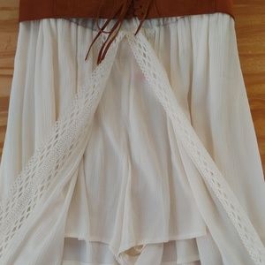 Long dress skirt with shorts underneath with belt